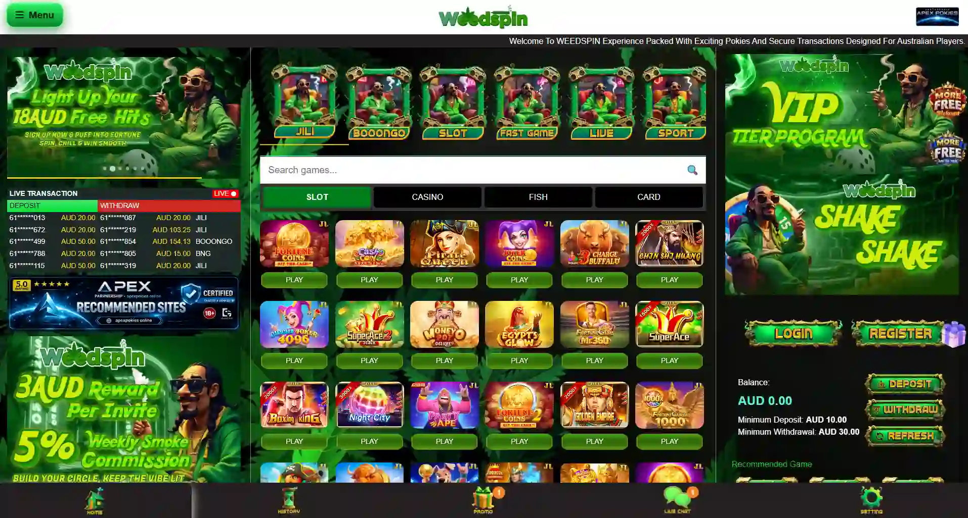 Current Weedspin official homepage or brand-identification area